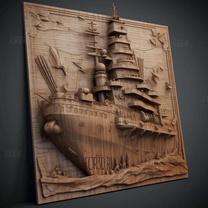 Battleship 4 3d stl модель для ЧПУ